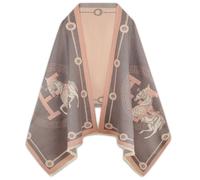 EXTREE Scarfs for Women Pashmina Silky Shawl Wrap for Evening Dressing Blanket Open Front Poncho Cape, Color-a066, 1