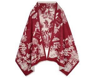 EXTREE Scarfs for Women Pashmina Silky Shawl Wrap for Evening Dressing Blanket Open Front Poncho Cape, Ago-red-coconut Palm, Standard