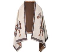 EXTREE Scarfs for Women Pashmina Silky Shawl Wrap for Evening Dressing Horse Scarf Blanket Open Front Poncho Cape, A013, 1
