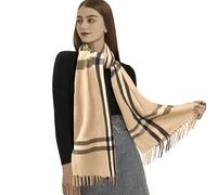 EXTREE Scarfs for Women Pashmina Silky Shawl Wrap for Evening Dressing Horse Scarf Blanket Open Front Poncho Cape, 001-d3-beiger, 1