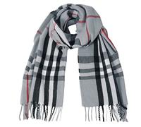 EXTREE Scarfs for Women Pashmina Silky Shawl Wrap for Evening Dressing Horse Scarf Blanket Open Front Poncho Cape, 002-gray-stripe, Medium