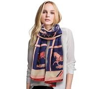 EXTREE Scarfs for Women Pashmina Silky Shawl Wrap for Evening Dressing Horse Scarf Blanket Open Front Poncho Cape, 000-a3-navy Blue, Medium