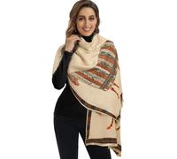 EXTREE Spring Fashion Pashmina Shawl for Women Summer Air Conditioning Blanket Ladies Cashmere Scarves Winter Windproof Scarf - gray - Large