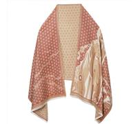 EXTREE Women Scarf Pashmina Shawl Wrap for Evening Dressing Blanket Open Front Poncho Cape, Light Red Apricot Horse, Medium