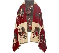 EXTREE Women's Pashmina Scarf, Shawl, Wraps for Evening Dresses, Large Poncho Cape for Winter, Wine Red, Medium, wine red, M