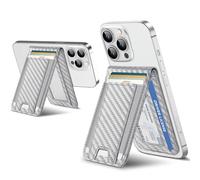 ExtreLife For Magsafe Wallet, Adjustable Stand and Open ID Window, Magnetic Wallet for iPhone 16/15/14 Pro Max/14 Pro/14/14 Plus/13/12 Series, 9 Cards, Silver