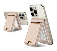 ExtreLife for Magsafe Wallet Stand, Strongest Magnetic Wallet for iPhone 17/16/15/14/13/12 Series, Adjustable Stand, ID Window, 6 Cards Holder, Vegan Leather, RFID Blocking, Desert Titanium Gold