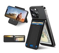 ExtreLife for MagSafe Wallet with Money Clip, Stronger Magnetic Wallet for iPhone 17/16/15/14/13/12 Series, RFID Blocking, for iPhone Wallet with Stand, ID Window & 8 Card Holder, Carbon Fiber Black