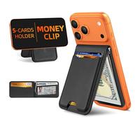 ExtreLife For Magsafe Wallet with Money Clip, Strongest Magnetic Wallet for iPhone 17/16/15/14/13/12 Series, Adjustable Stand, ID Window, 5 Card Holder, RFID Blocking, Not for 13/12 Mini, Black