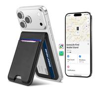 ExtreLife For Magsafe Wallet, Works with Apple Find My & Google Find Hub, Strongest Magnetic Wallet for iPhone 18/17/16/15/14/13 Series, 6 Cards Holder, Adjustable Stand, Metal Ring Included, Black