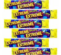 Extreme Bar 25g Raspberry Sour Chew Bars - Tangy Fruit Flavoured Candy with Fizzy Sugar Crystals - Long Lasting Chewy Confectionery Snack - Brt (10 x Bar)