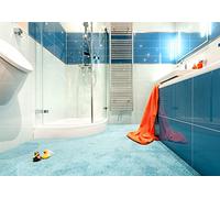 eXtreme Carousel Bathroom Carpet - Soft, Super Absorbent, and Non-Slip Gel Back Bath Carpet for Your Bathroom, Bathtub, or Shower - 200cm x 150cm, Silver