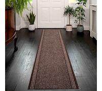 eXtreme Carpet Runner for Hallways, Kitchen, and Living Room | Lightweight, Washable, and Non-Slip Custom Length Narrow Rug | PVC Rubber Backed 66cm Wide x 213cm Long Rug Runner - Brown