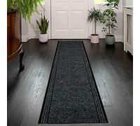 eXtreme Carpet Runner for Hallways, Kitchen, and Living Room | Lightweight, Washable, and Non-Slip Custom Length Narrow Rug | PVC Rubber Backed 66cm Wide x 396cm Long Rug Runner - Anthracite