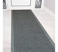 eXtreme Carpet Runner for Hallways, Kitchen, and Living Room | Sturdy, Washable, and Lightweight Custom Length Narrow Rug Runner | Non-Slip Rubber Backed 66cm Wide x 213cm Long Runner - Aztec Grey