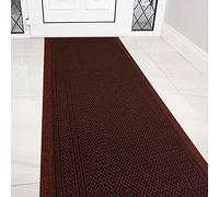 eXtreme Carpet Runner for Hallways, Kitchen, and Living Room | Sturdy, Washable, and Lightweight Custom Length Narrow Rug Runner | Non-Slip Rubber Backed 66cm Wide x 305cm Long Runner - Aztec Red