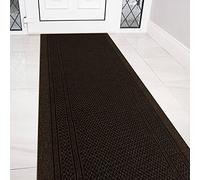 eXtreme Carpet Runner for Hallways, Kitchen, and Living Room | Sturdy, Washable, and Lightweight Custom Length Narrow Rug Runner | Non-Slip Rubber Backed 66cm Wide x 244cm Long Runner - Aztec Brown