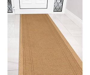 eXtreme Carpet Runner for Hallways, Kitchen, and Living Room | Sturdy, Washable, and Lightweight Custom Length Narrow Rug Runner | Non-Slip Rubber Backed 66cm Wide x 183cm Long Runner - Aztec Natural