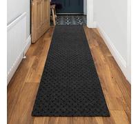eXtreme Carpet Runner for Hallways, Kitchen, & Living Room | Sturdy, Washable, & Lightweight Custom Length Narrow Rug Runner | Non-Slip Rubber Backed 66cm Wide x 396cm Long Runner - Vectra Anthracite