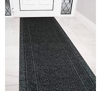 eXtreme Carpet Runner for Hallways, Kitchen, & Living Room | Sturdy, Washable, & Lightweight Custom Length Narrow Rug Runner | Non-Slip Rubber Backed 66cm Wide x 396cm Long Runner - Aztec Anthracite