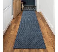 eXtreme Carpet Runner for Hallways, Kitchen, & Living Room | Sturdy, Washable, & Lightweight Custom Length Narrow Rug Runner | Non-Slip Rubber Backed 66cm Wide x 488cm Long Runner - Vectra Blue