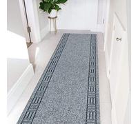 eXtreme Carpet Runner for Hallways, Kitchen, & Living Room | Sturdy, Washable, & Lightweight Custom Length Narrow Rug Runner | Non-Slip Rubber Backed 66cm Wide x 396cm Long Runner - Primavera Grey