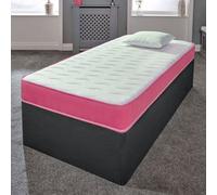 eXtreme Comfort Ltd Cooltouch Colours White Wave Hybrid Memory Foam & Pinna-Coil Innerspring Mattress With Pink Border 5Ft King Size 150Cm X 200Cm