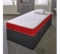 eXtreme Comfort Ltd Cooltouch Colours White Wave Hybrid Memory Foam & Pinna-Coil Innerspring Mattress With Red Border 4Ft6 Double