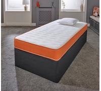eXtreme Comfort Ltd Cooltouch Colours White Wave Hybrid Memory Foam & Pinna-Coil Innerspring Mattress With Orange Border 4Ft Small Double