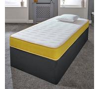 eXtreme Comfort Ltd Cooltouch Colours White Wave Hybrid Memory Foam & Pinna-Coil Innerspring Mattress With Yellow Border 4Ft Small Double