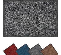 eXtreme Door Mat for Indoor and Outdoor | 60 x 80 cm Heavy Duty Dirt Trapper Mat for Home, Kitchen, and Office | Super Absorbent, Washable, and Non-Slip Vinyl Backed Floor Mat - Grey/Black