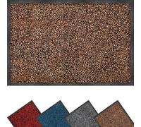 eXtreme Door Mat for Indoor and Outdoor | 60 x 80 cm Heavy Duty Dirt Trapper Mat for Home, Kitchen, and Office | Super Absorbent, Washable, and Non-Slip Vinyl Backed Floor Mat - Brown/Black