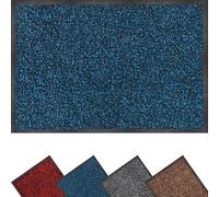 eXtreme Door Mat for Indoor and Outdoor | 60 x 80 cm Heavy Duty Dirt Trapper Mat for Home, Kitchen, and Office | Super Absorbent, Washable, and Non-Slip Vinyl Backed Floor Mat - Blue/Black