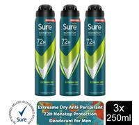 (Extreme Dry - 3 PK) Sure Men AP Deodorant 72H Nonstop Protection 250ml
