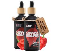 Extreme Edition Carolina Reaper Chilli - Made with Spanish Extra Virgin Olive Oil & Red Peppers - Extra Hot Buffalo Sauce by The Chilli Oil Company, 2-Pack