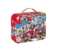- Extreme Firemen Round Observation Puzzle 208 Pieces - Suitcase with Handle - For children from the Age of 6, J02793