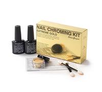 Extreme Gold nail chroming kit. Get that almost mirror finish nail colour in bright gold.