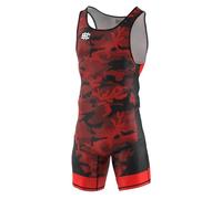 Extreme Hobby - Wrestling Singlet for Kids HAVOC - Professional Compression Competition Suit, Color: Red, Size: 116