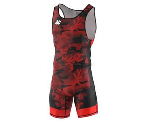Extreme Hobby - Wrestling Singlet for Kids HAVOC - Professional Compression Competition Suit, Color: Red, Size: 140