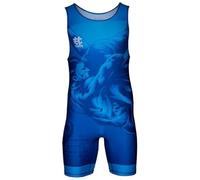 Extreme Hobby - Wrestling Singlet for Kids WRESTLING - Professional Compression Competition Suit, Color: Blue, Size: 128