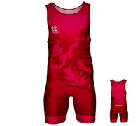 Extreme Hobby - Wrestling Singlet for Kids WRESTLING - Professional Compression Competition Suit, Color: Red, Size: 128