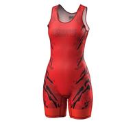 Extreme Hobby - Wrestling Singlet for Women BLACK PANTHER, Professional Compression Competition Suit, Red, Size S
