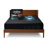 Extreme King Waterproof Fitted Sheet, 100% Black Mattress Protector, 35 cm Deep Pocket, Safe with Oil, Water-Based, & Silicone-Based Massage Products, Machine Washable, Noiseless, Hypoallergenic