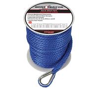 Extreme Max 3006.2060 BoatTector 3/8" x 100' Premium Solid Braid MFP Anchor Line with Thimble, Royal Blue