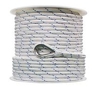 Extreme Max 3006.2514 BoatTector Double Braid Nylon Anchor Line with Thimble - 1/2" x 150', White w/Blue Tracer