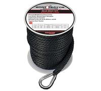 Extreme Max 3006.3468 BoatTector Solid Braid MFP Anchor Line with Thimble - 1/2" x 100', Black