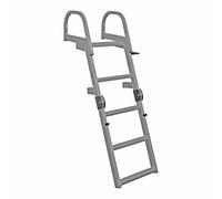 Extreme Max 3006.8881 Deluxe Welded Aluminum Folding Dock & Pontoon Ladder - 4-Step