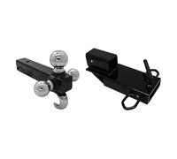 Extreme Max 5001.1389 Clamp-On Forklift Hitch 2" Receiver with Tri-Ball Hitch and Tow Hook