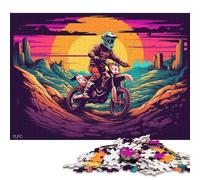 Extreme Motocross Puzzles 500 Pieces Wooden Puzzles for Adults & Teenager Stress Relief Toys 500pcs (52x38cm)