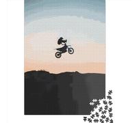 Extreme Motocross Wooden 1000 Pieces Jigsaw Puzzle for Adults Creative Rectangular Puzzle Brain Exercise Challenge Game 1000pcs (75x50cm)